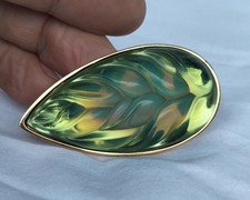 Bijoux Lalique Cristal Modèle Heliconia Signé Bracelet Broche Sac À Main 