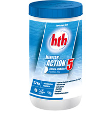 HTH MINITAB ACTION 5 Pastilles 20g - 1,2kg | Chlore Lent Stabilisé Multifonction