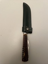 Ancien Couteau De Chasse Manche Bois De Cerf