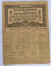 Panthéon Des Pianistes Henry Lemoine  Partitions Piano Ancienne 