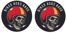 2 STICKERS AUTOCOLLANT MOTARD CASQUE TETE DE MORT CAFÉ RACER TAILLE : 5cm FPB003