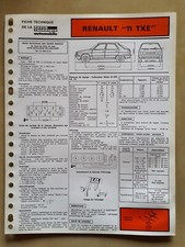 FICHE TECHNIQUE AUTOMOBILE RENAULT 11 TXE