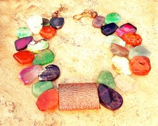 Rainbow AGATE NECKLACE Raw Gem