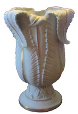 Grande lampe Couleuve 1950 en porcelaine à motif feuilles 40cm Large lamp base