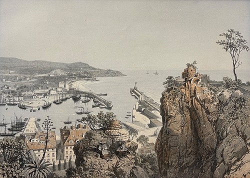 Nice port lithographie 1864 - nice,