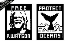 INVADER x Sea Shepherd Stickers set : PAUL WATSON + PROTECT OCEANS - Limited Ed