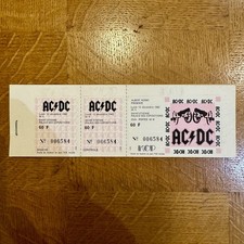 RARE ! TICKET BILLET CONCERT - AC/DC : LIVE A SAINT ETIENNE ( FRANCE ) 1982