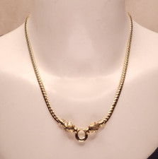 colliers 2 tetes de lions tenant un anneau   ,VINTAGE collier plaqué or 