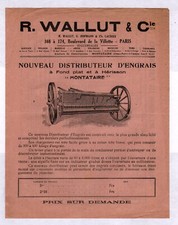 MONTATAIRE (60) MACHINE AGRICOLE "WALLUT" Tract-Affiche DISTRIBUTEUR d'ENGRAIS
