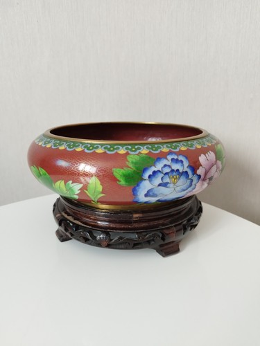 Cloisonne coupe bol - cloisonne, pot