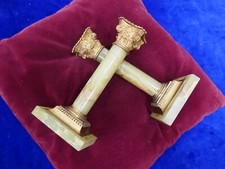 superbe paire bougeoir colonette aux chapiteaux corinthiens,H 18cm,P 750 et 800g