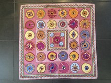 Foulard carré Hermès 90 cm : Belles du Mexique / Rose