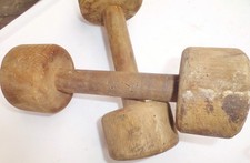 Paire halteres 1900 - halteres, bois