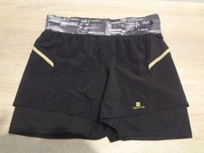 DOMYOS 44 46 SHORT DOUBLE FEMME TBE AVEC POCHE FERMETURE ÉCLAIR POUR CLE BERMUDA