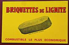BUVARD - BRIQUETTES DE LIGNITE UNION - ILLUSTRATEUR - JAUNE D'OR