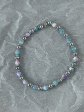 Collier de perles jade bleu et