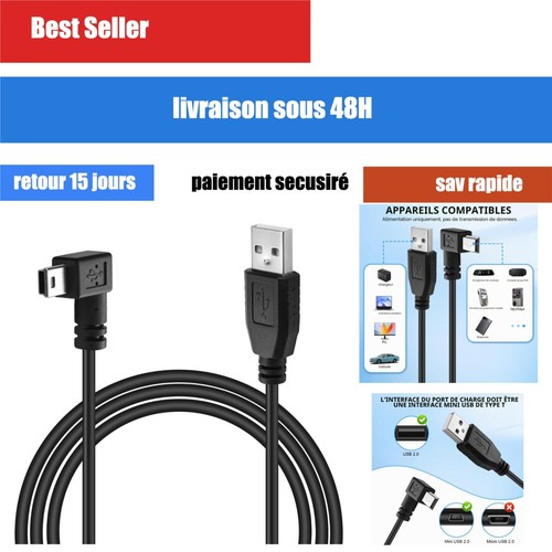 Câble usb mini - mini, garmin