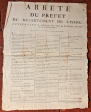 1800 Grenoble Dauphiné affiche retative à l'organisation du 14 juillet