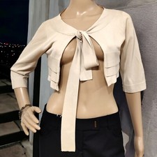 Boléro femme maille beige