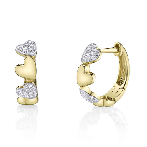 Diamant coeur huggie boucles - huggie,