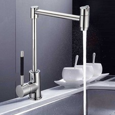 Robinet Mitigeur en laiton chromé pour evier de cuisine avec Bec mobile