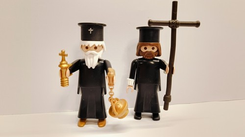 Custom playmobil prêtre - 2x,