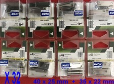 Lot de 32 Charnières INOX 40 x 25 et 35 x 22 mm  pour Coffre,Marine,Bateau,Porte