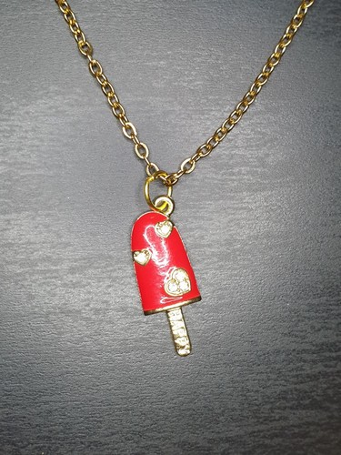 Collier glace rouge chaîne - collier,