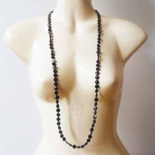 Ancien collier sautoir jais - ancien,