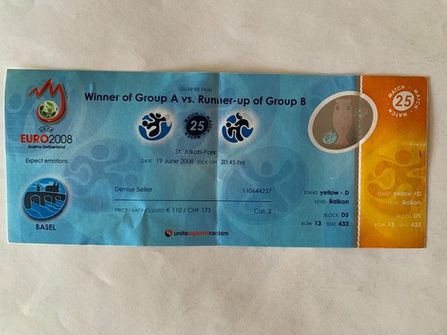 Ticket match uefa euro 2008 - ticket,