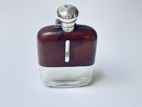Ancien flasque whisky cuir - ancien,