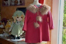 manteaux bonpoint 4 ans double framboise  100% laine superbe off col four*PROMO