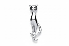 Broche chat en argent sterling