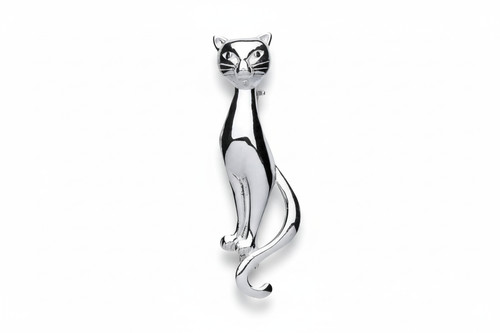 Broche chat argent sterling - broche,