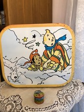 BOITE "TINTIN"et porte clef TINTIN publicite BROCHET confiseur