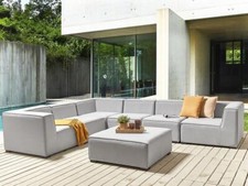 XXL Designer Salon Meubles de Jardin Canapé Ensemble Sièges Hauteur Gris Patio