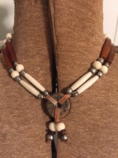 Unisex Bone Pipe Beads Carved