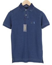 T-Shirt Polo MENS RALPH LAUREN Personnalisé Slim XS Bleu À Manches Courtes