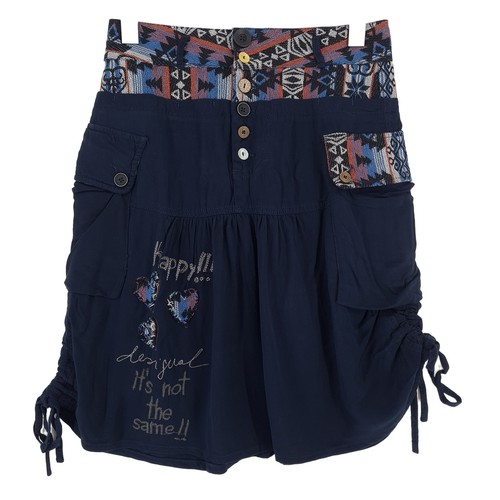 Desigual jupe cargo mini bleue - mini,