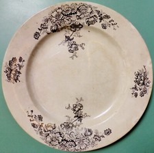 PLAT Service ANÉMONE Céramique BERTRAND Bordeaux 31,5cm