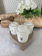825⚜️ Serviteur à Condiments Trio Salière, Poivrier et Moutarde Tupperware