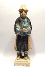 STATUE CHINOISE DYNASTIE MING - SANCAI - 1638/1644 AD - CHINESE ATTENDANT STATUE