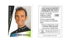 Vignette N°190 - Sprint 2013 - Edition Belge - Alejandro Valverde