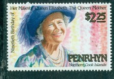 PENRHYN Island 1990   90th Anniversary Birth Queen Elizabeth   QE2    MNH