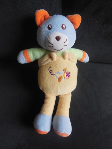 Doudou peluche chat ours bleu - doudou,