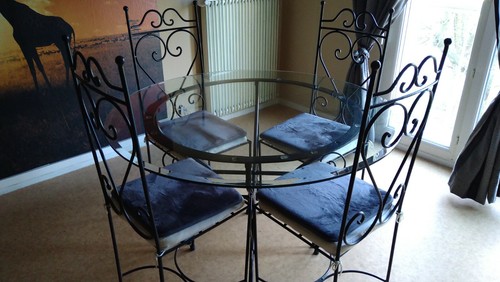 Table ronde verre fer - ronde, et