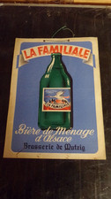 ANCIEN CARTON PUBLICITAIRE BIERE DE MENAGE LA FAMILIALE BRASSERIE MUTZIG