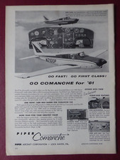 11/1960 PUB PIPER AIRCRAFT COMANCHE N7100P ORIGINAL AD