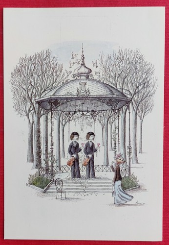 Carte postale illustrée par - carte,