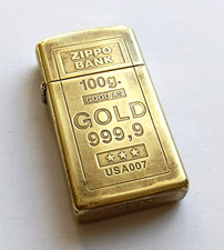 Zippo lingot or Slim 1992 briquet vintage collectible lighter gold bar